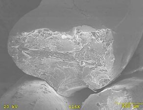 High SEM Magnification of Fracture of Wire Rope